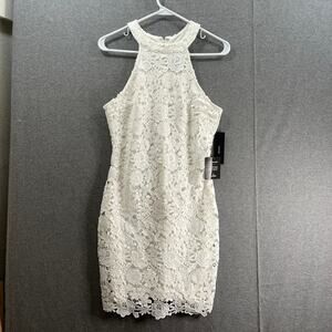 Lulus White Lace Dress Women Size Small Mini Dress Sleeveless Knee length